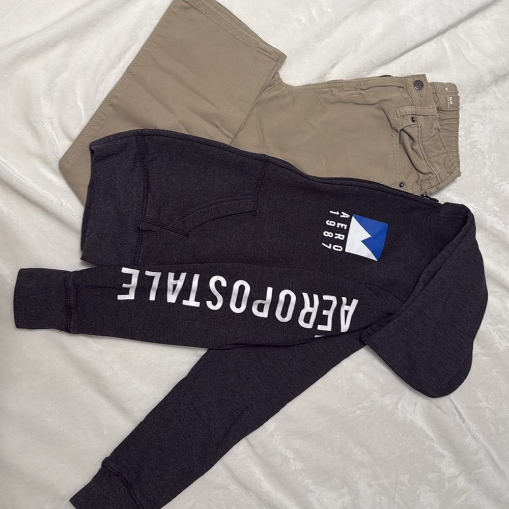 Old Navy Slim Khaki Pants and Aero hoodie